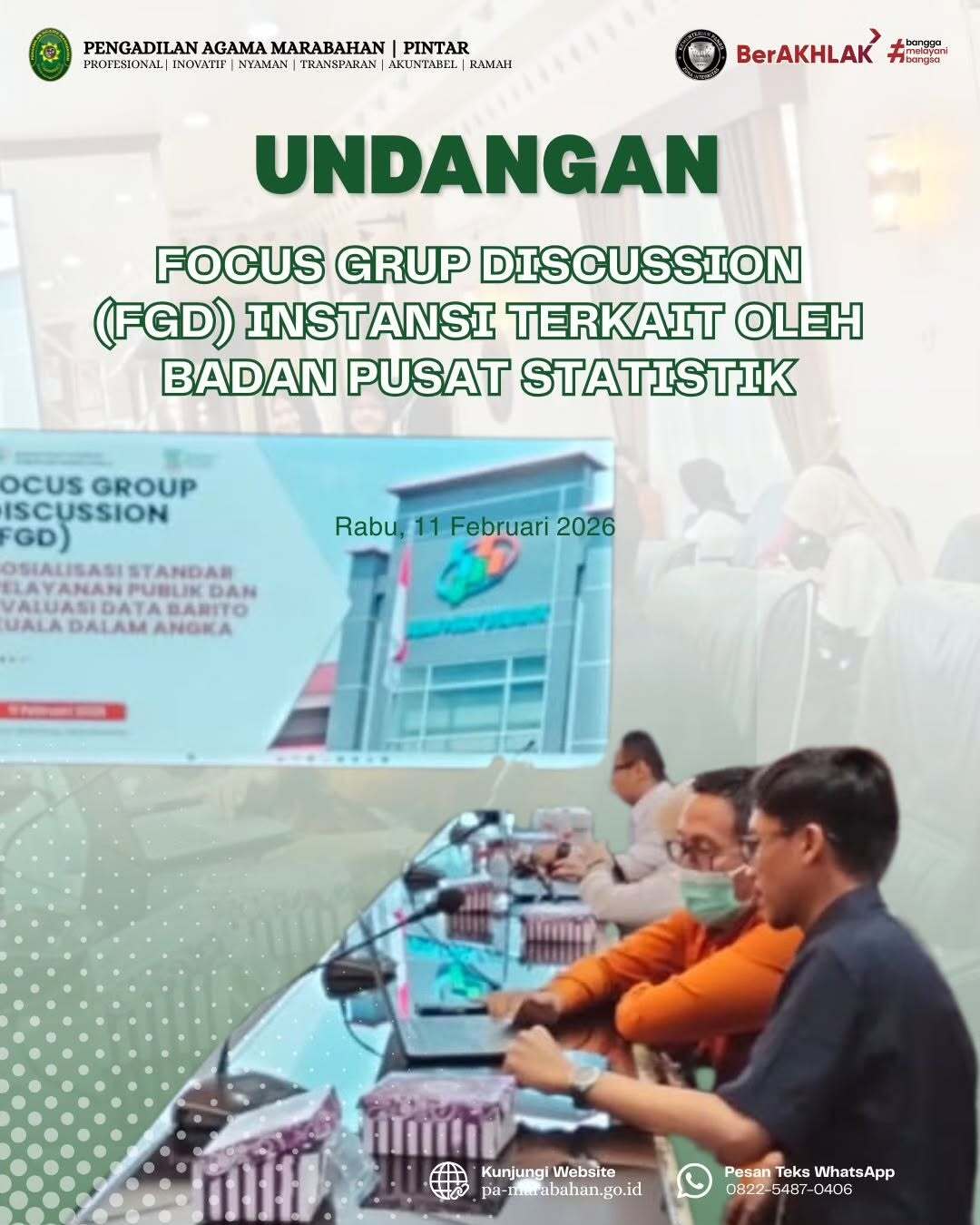 Rabu 11 Februari 2026. Bapak Reformis Alfath S.H sebagai perwakilan dari Pengadilan Agama Mar